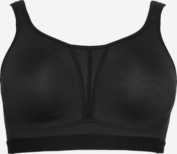 SHEEGO Bralette Sports Bra in Black: front