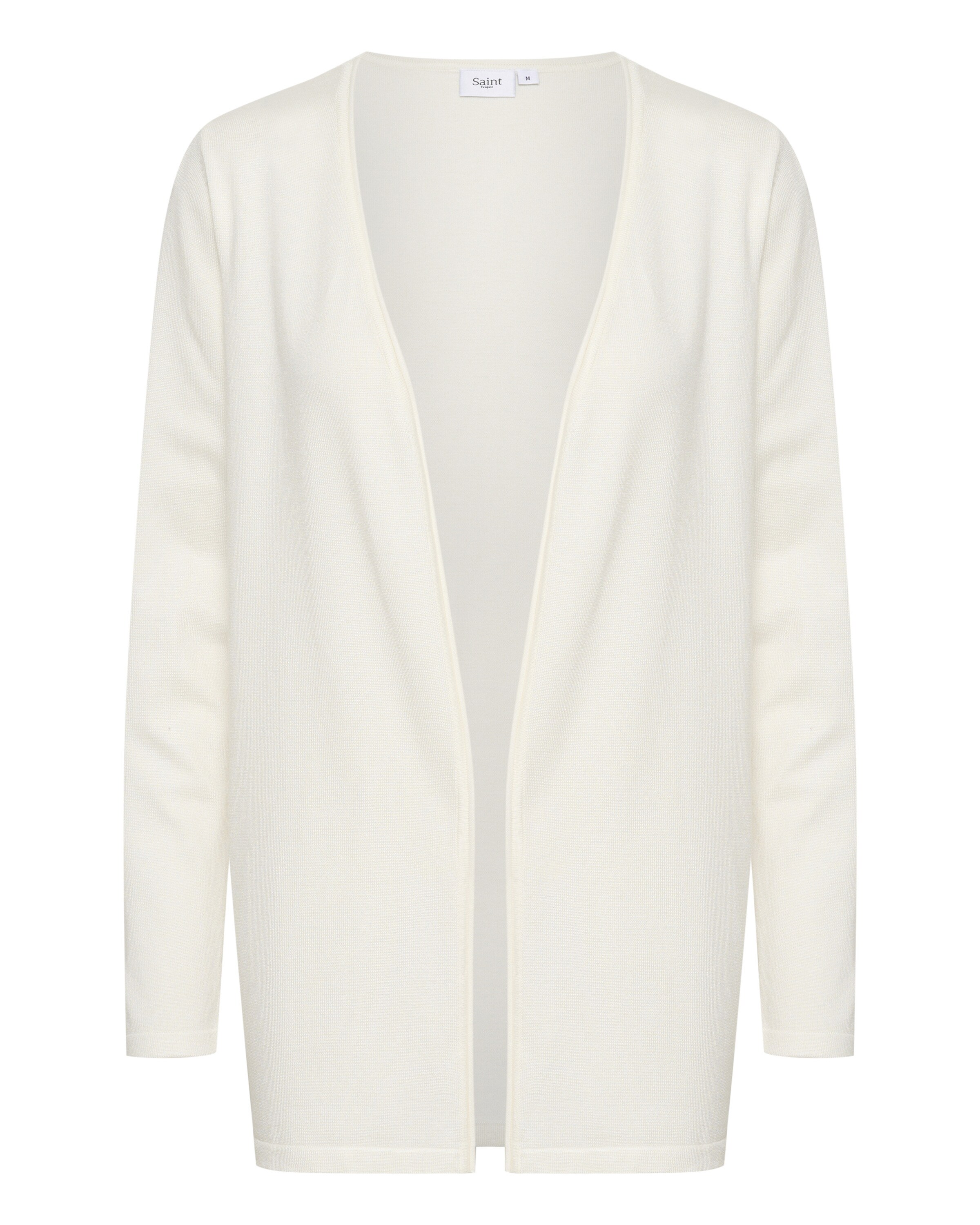 SAINT TROPEZ Knit Cardigan in White: front