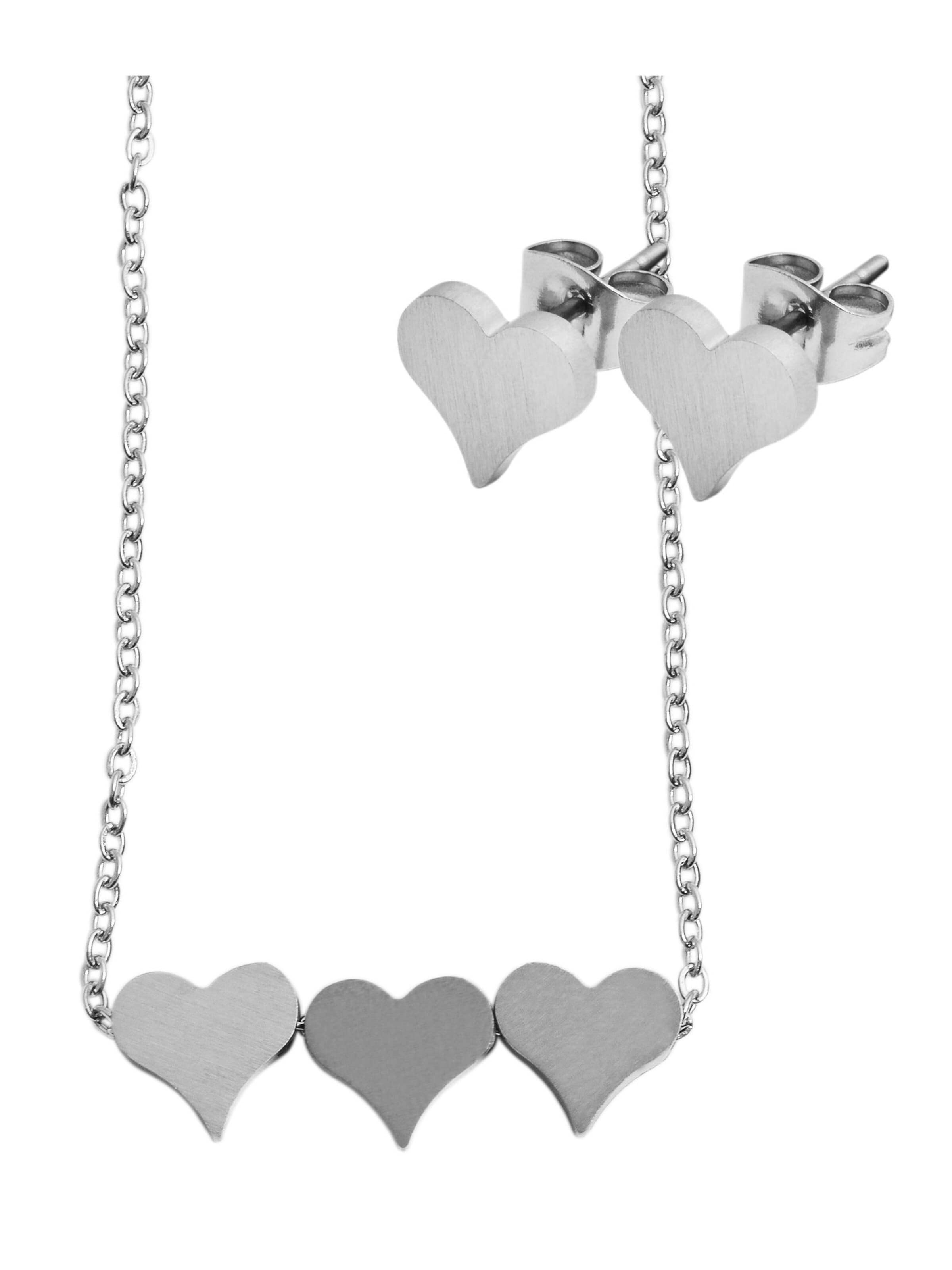 Akzent Schmuckset 'Edelstahl silber'‌ in Silber: Vorderseite