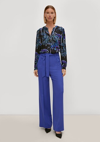 COMMA Wide leg Pleated Pants in Blue: front