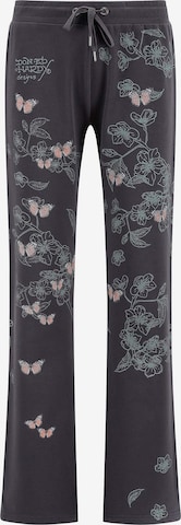 Ed HardyLoosefit Hlače 'True To My Love' - siva boja: prednji dio