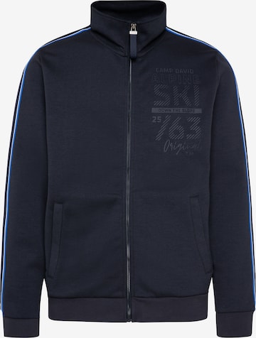 CAMP DAVID - Sudadera con cremallera en azul: frente