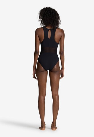 ARENA Bustier Strój kąpielowy sportowy 'MESH PANELS VENT BACK' w kolorze czarny