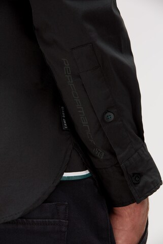 CAMP DAVID Slim fit Button Up Shirt in Black