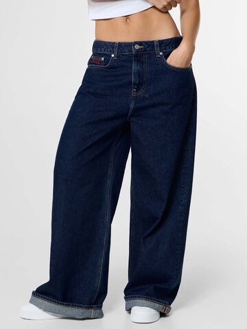 Wide leg Jeans di Red Bull Racing x Pepe Jeans in blu: frontale