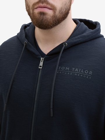 TOM TAILOR Men + Zip-Up Hoodie in Blue