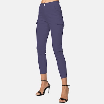 Elara Skinny Cargobroek in Blauw
