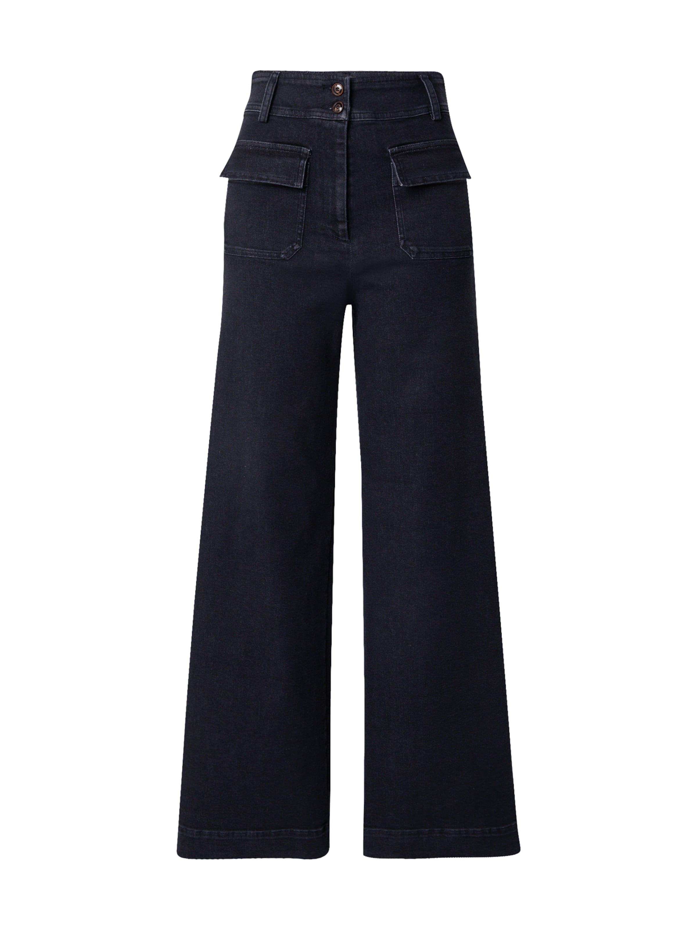 sessun Zvonové kalhoty Džíny 'MANHATTAN' – černá: přední strana