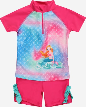 rožinė PLAYSHOES UV apsauga 'Schwimmshirt + Badehose': priekis