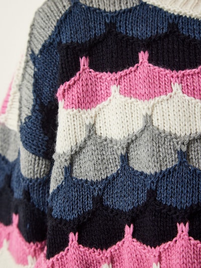 Happiness İstanbul Pullover i ecru / safir / grå / pink, Produktvisning