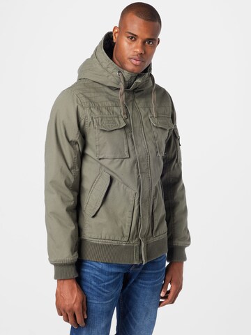 Brandit Between-Season Jacket 'Bronx' in Grey: front