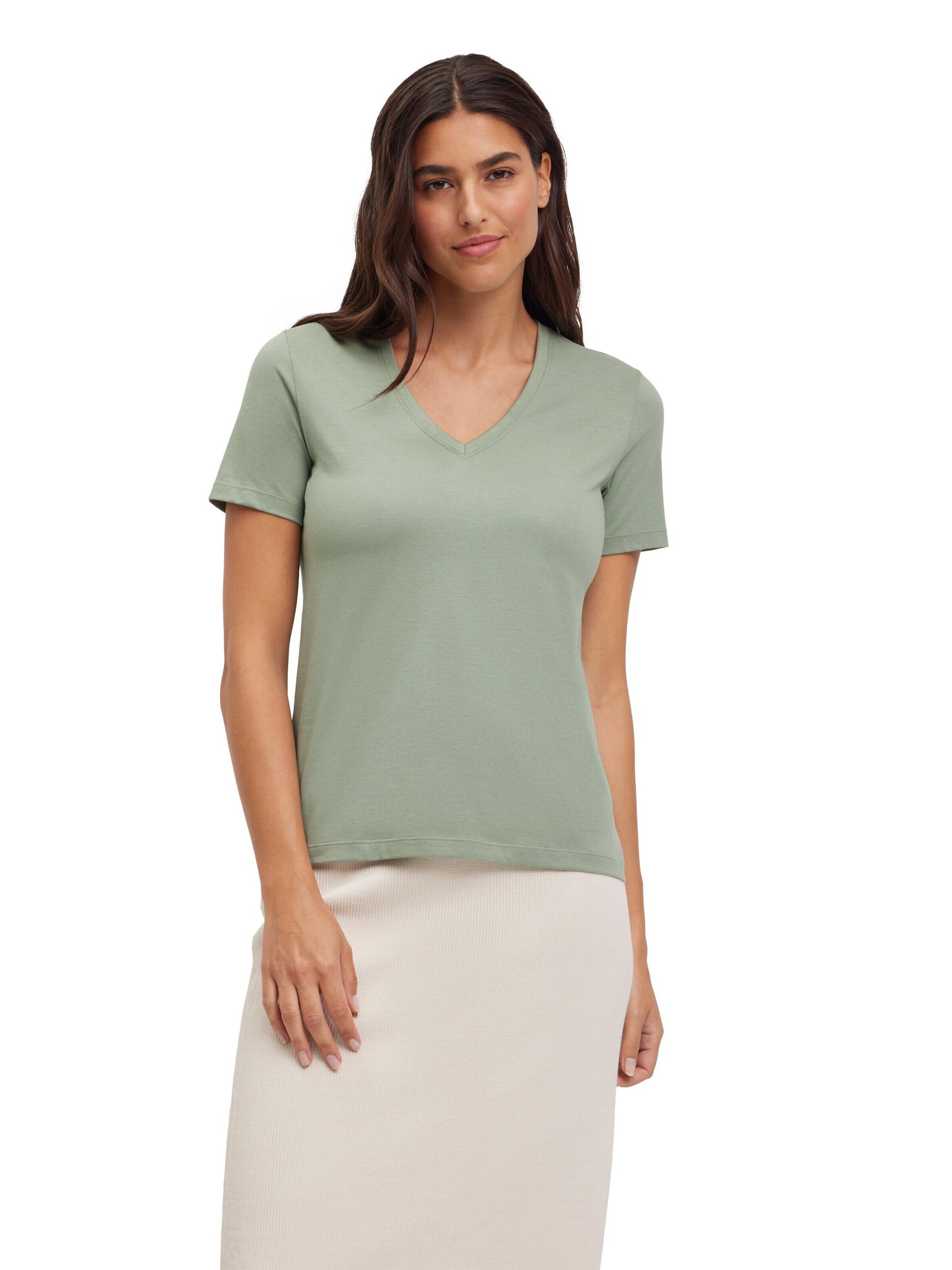 FALKE Shirt 'Essential Cotton'‌‌‌‌‌‌ in Grau: Vorderseite