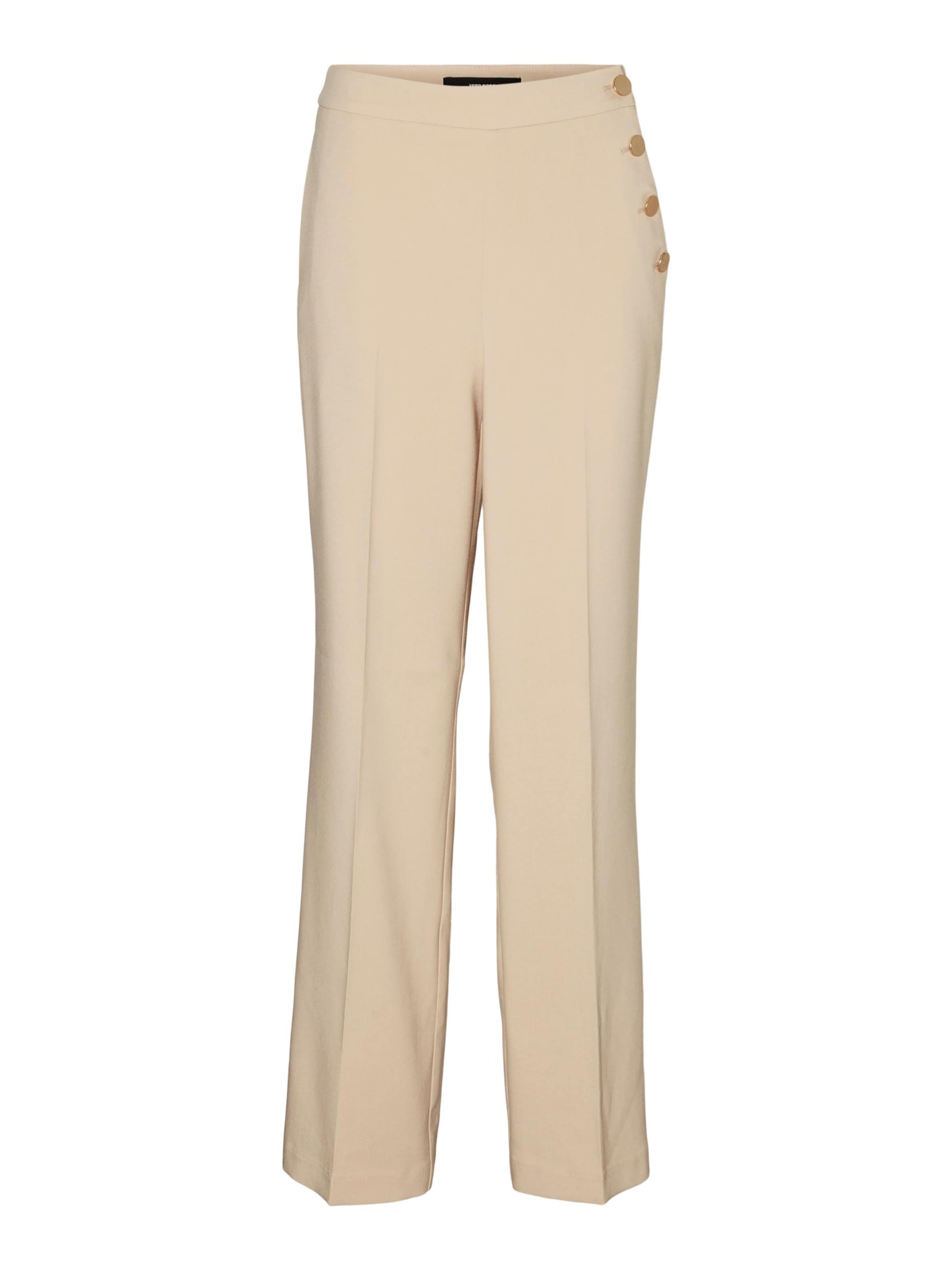 VERO MODA Štandardný strih Nohavice s pukmi 'PINA' - Béžová: predná strana