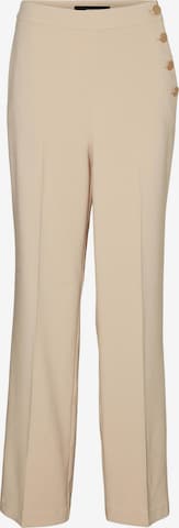 VERO MODA Regular Trousers with creases 'PINA' in Beige: front