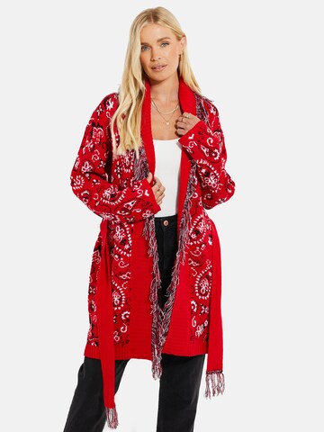 Threadbare Strickjacke in Rot: Vorderseite