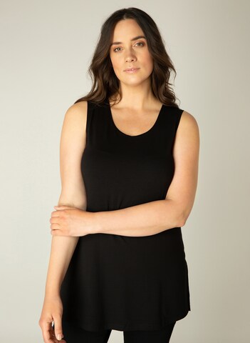BASE LEVEL CURVY Top 'Alicia' in Black: front