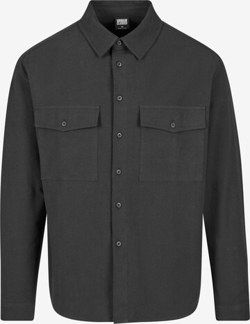 Urban Classics Button Up Shirt in Black: front