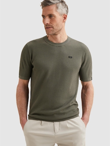 VANGUARD Shirt 'T-shirt with badge and allover texture' in Beige: front