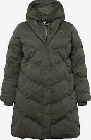 Ragwear Plus Winter Coat 'NATALKA' in Green: front