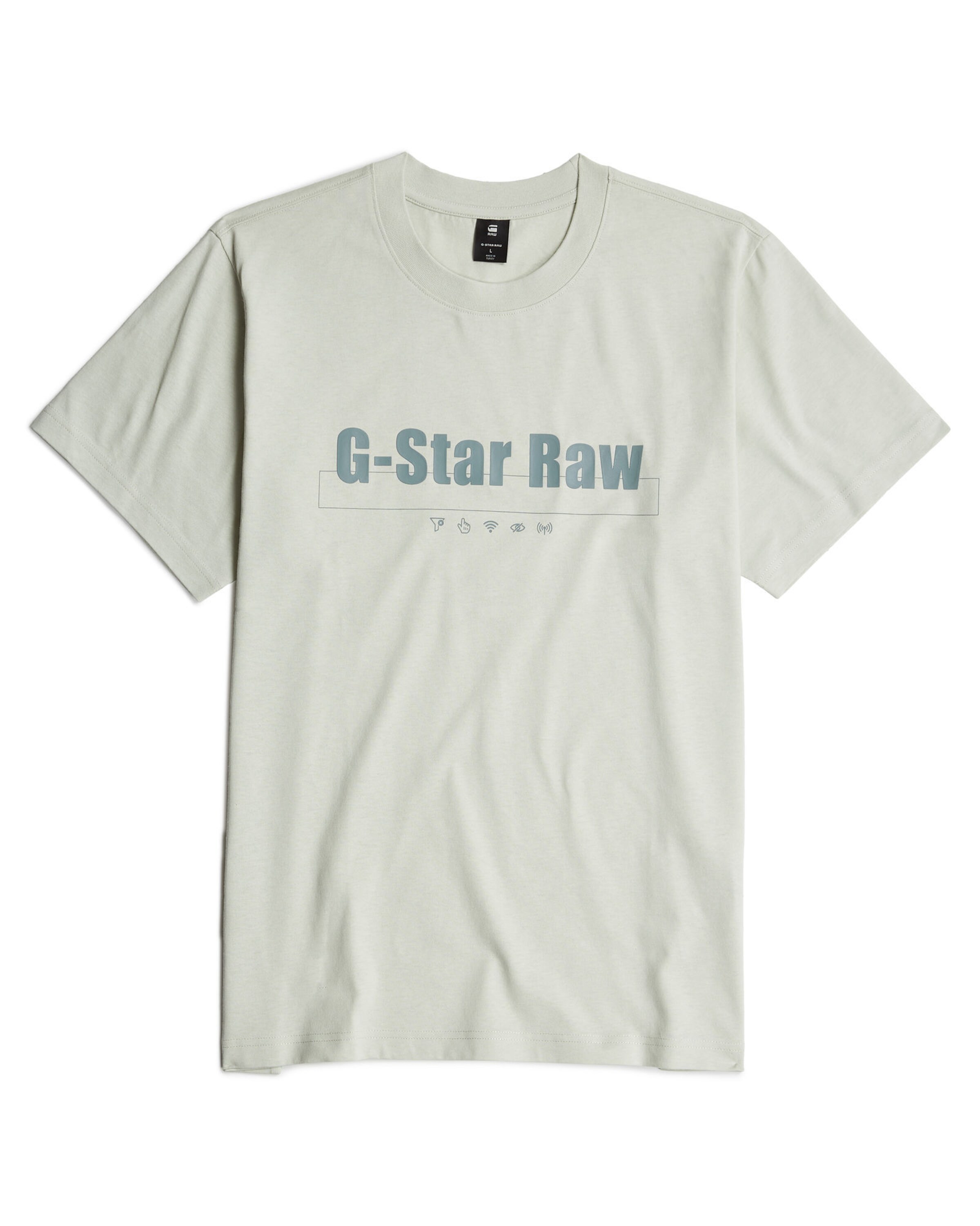 G-STAR Shirt 'Symbols Print' in Grijs: voorkant
