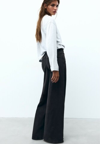 Pull&Bear Wide leg Jeans i svart