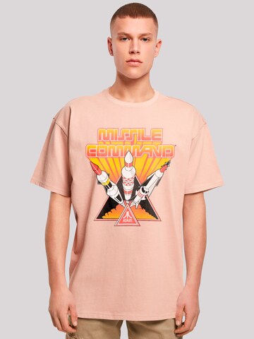 F4NT4STIC Shirt 'Arcade Triple Shot Atari Retro Gaming' in Oranje: voorkant