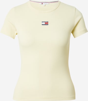 T-shirt Tommy Jeans en jaune : devant