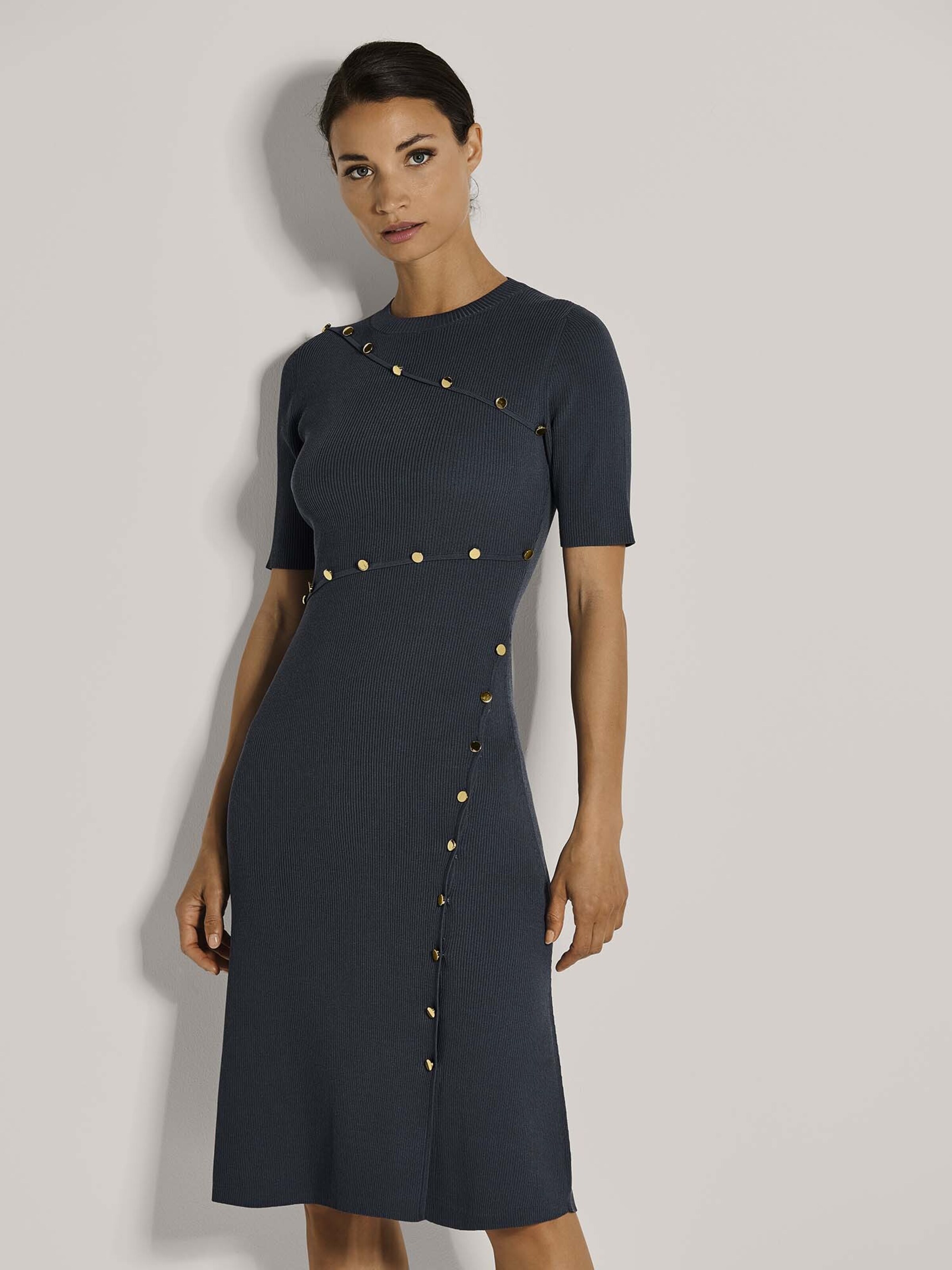 Robes en maille MADELEINE en bleu