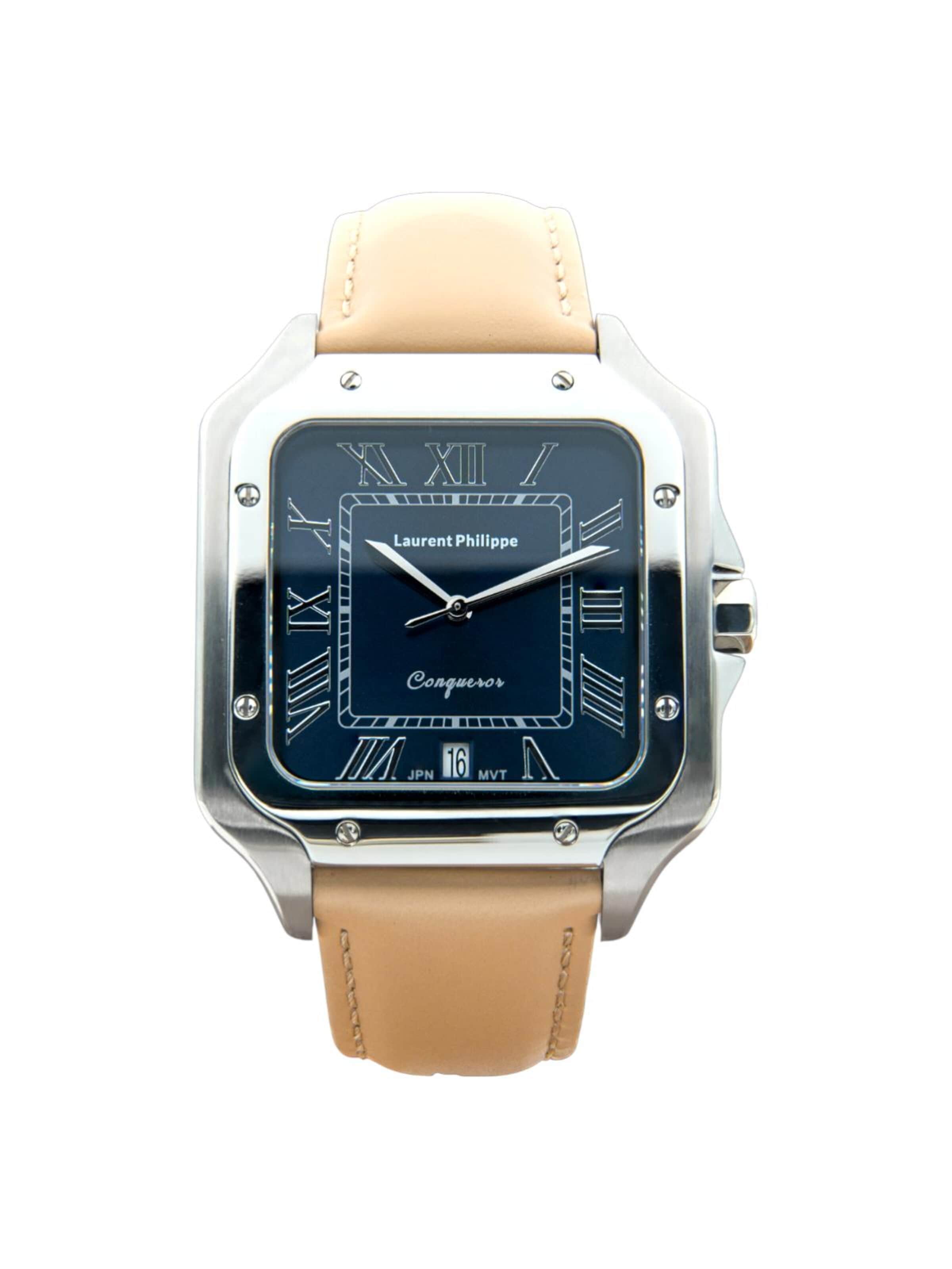 Montre à affichage analogique 'Conqueror Burmese Blue – Naked Skin Edition' Laurent Philippe en bleu : devant