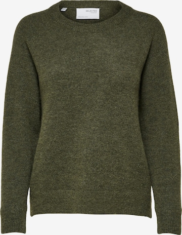 Selected Femme Petite Sweater 'Lulu' in Green: front