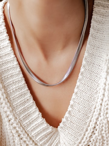 Hey Happiness Ketting 'Serpentine' in Zilver: voorkant