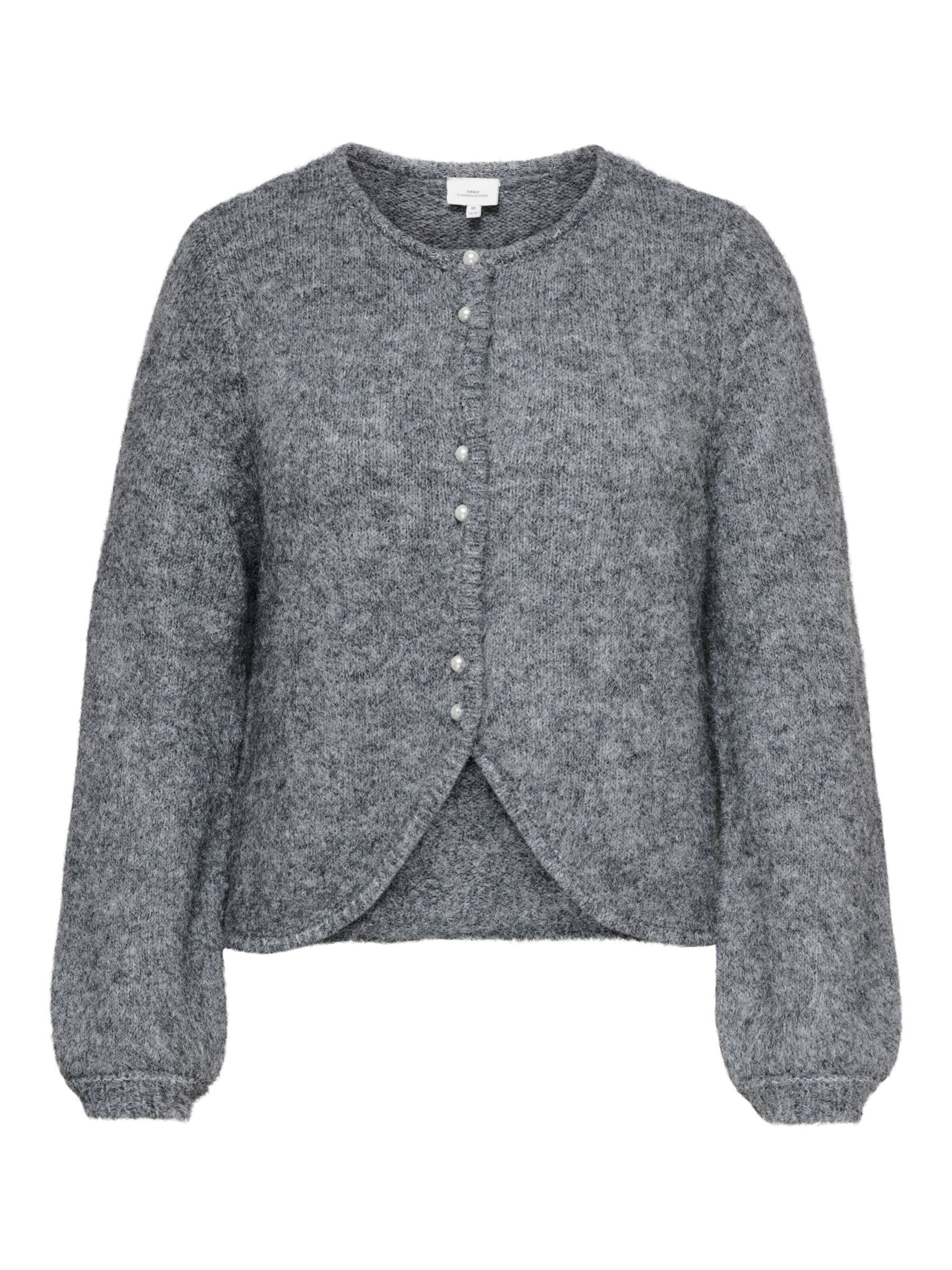 ONLY Carmakoma Gebreid vest 'ZAGGIE' in Grijs: voorkant