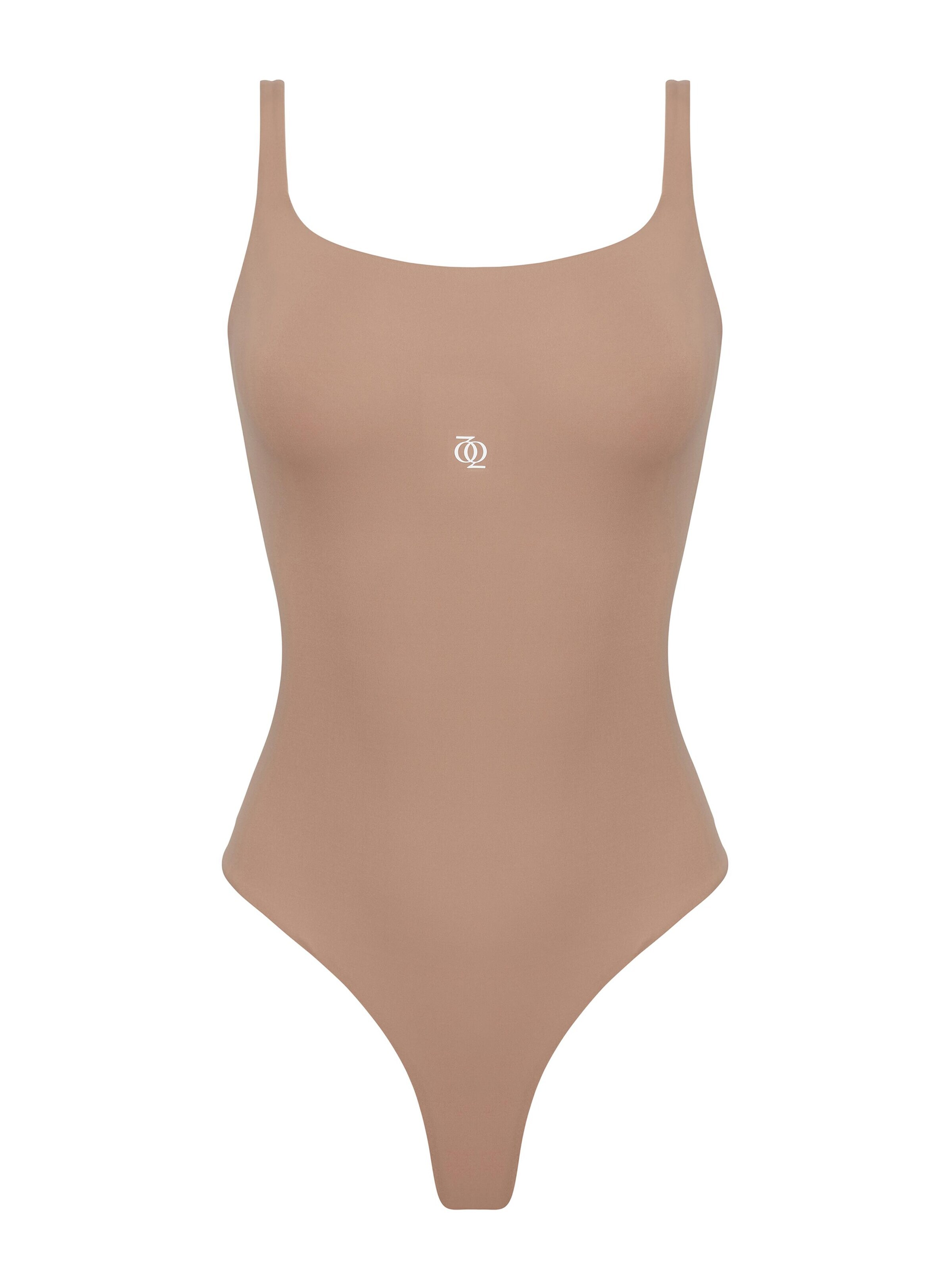 GOD SAVE QUEENS Bodysuit 'Second Skin Square-Neck Bodysuit' in Brown: front