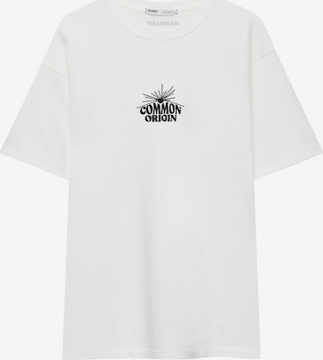 T-Shirt Pull&Bear en blanc : devant