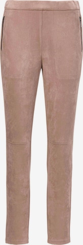 Goldner Slim fit Pants 'Louisa' in Brown: front