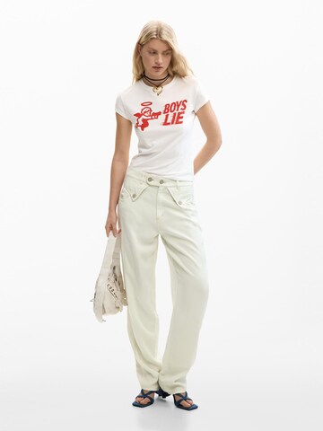 Tricou 'Boys Lie' de la Desigual pe alb