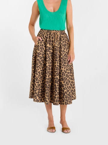 Le Temps Des Cerises Rok 'Leona' in Bruin: voorkant