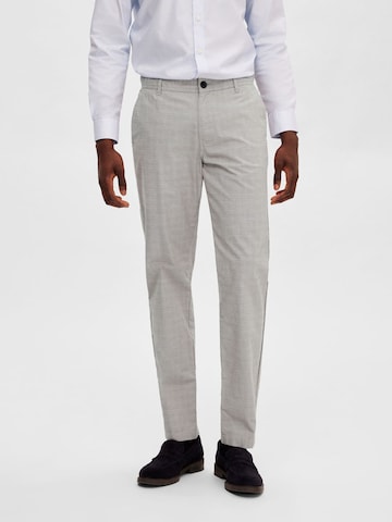 SELECTED HOMMEregular Chino hlače - siva boja: prednji dio