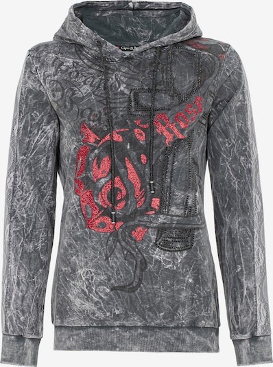 CIPO & BAXX Kapuzensweatshirt in grau / rot, Produktansicht