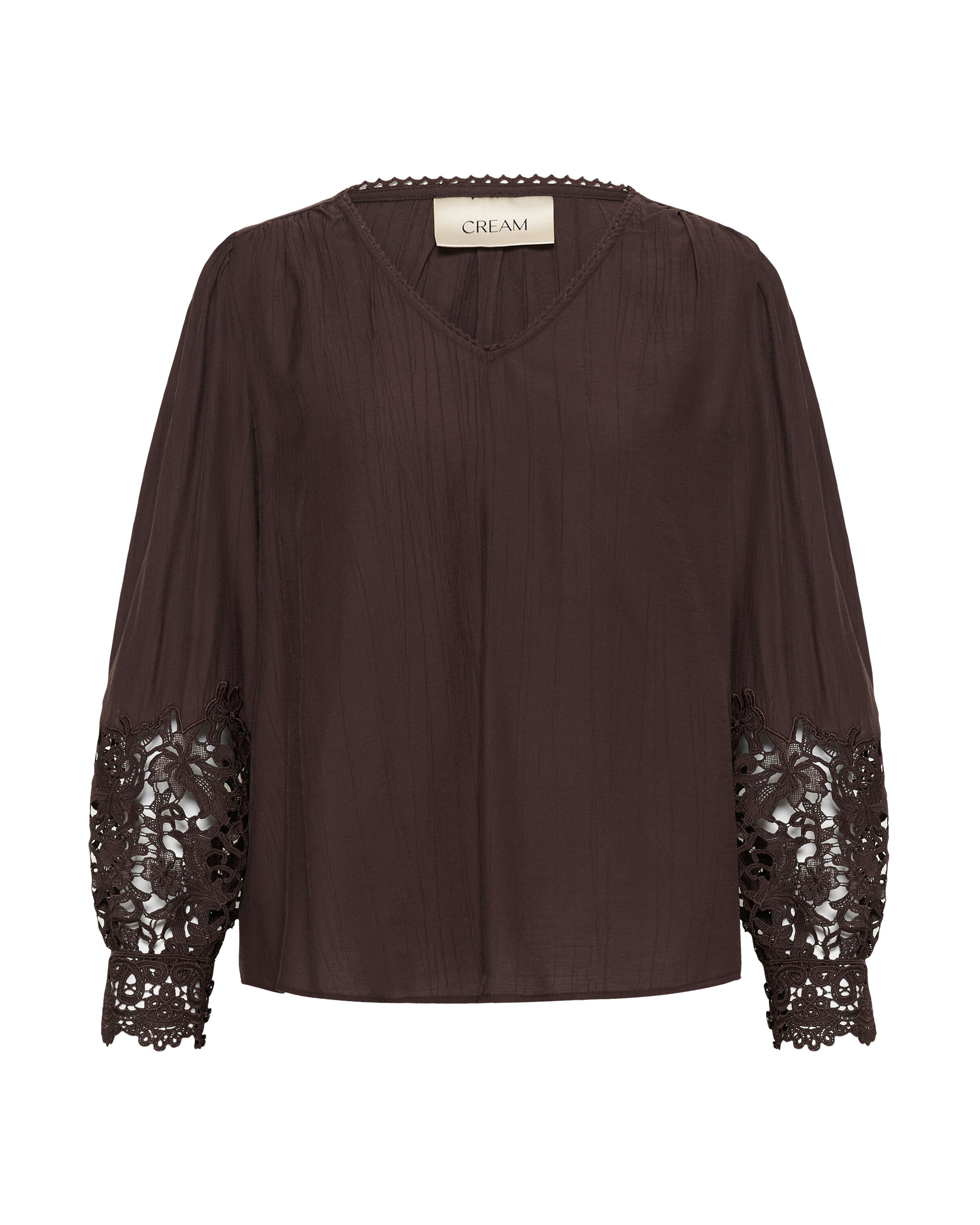 Cream Blouse 'Tina' in Brown: front