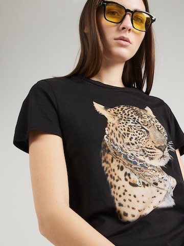 T-shirt 'LEOPARD JEWEL' GUESS en noir