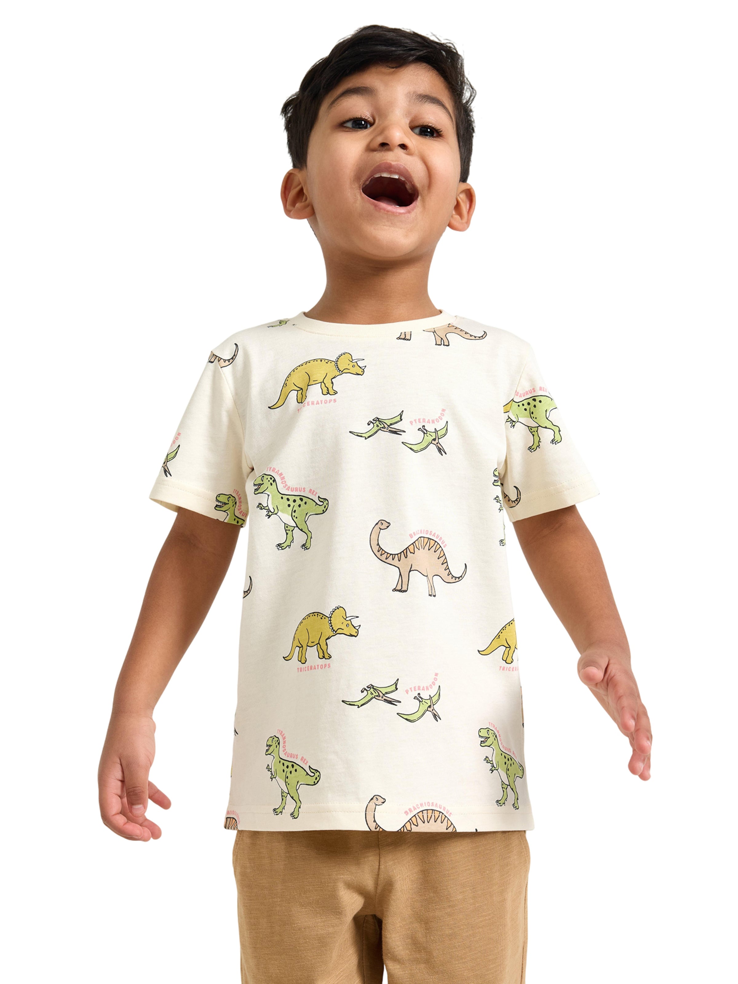 Lindex Тениска 'Dino' в бяло: отпред