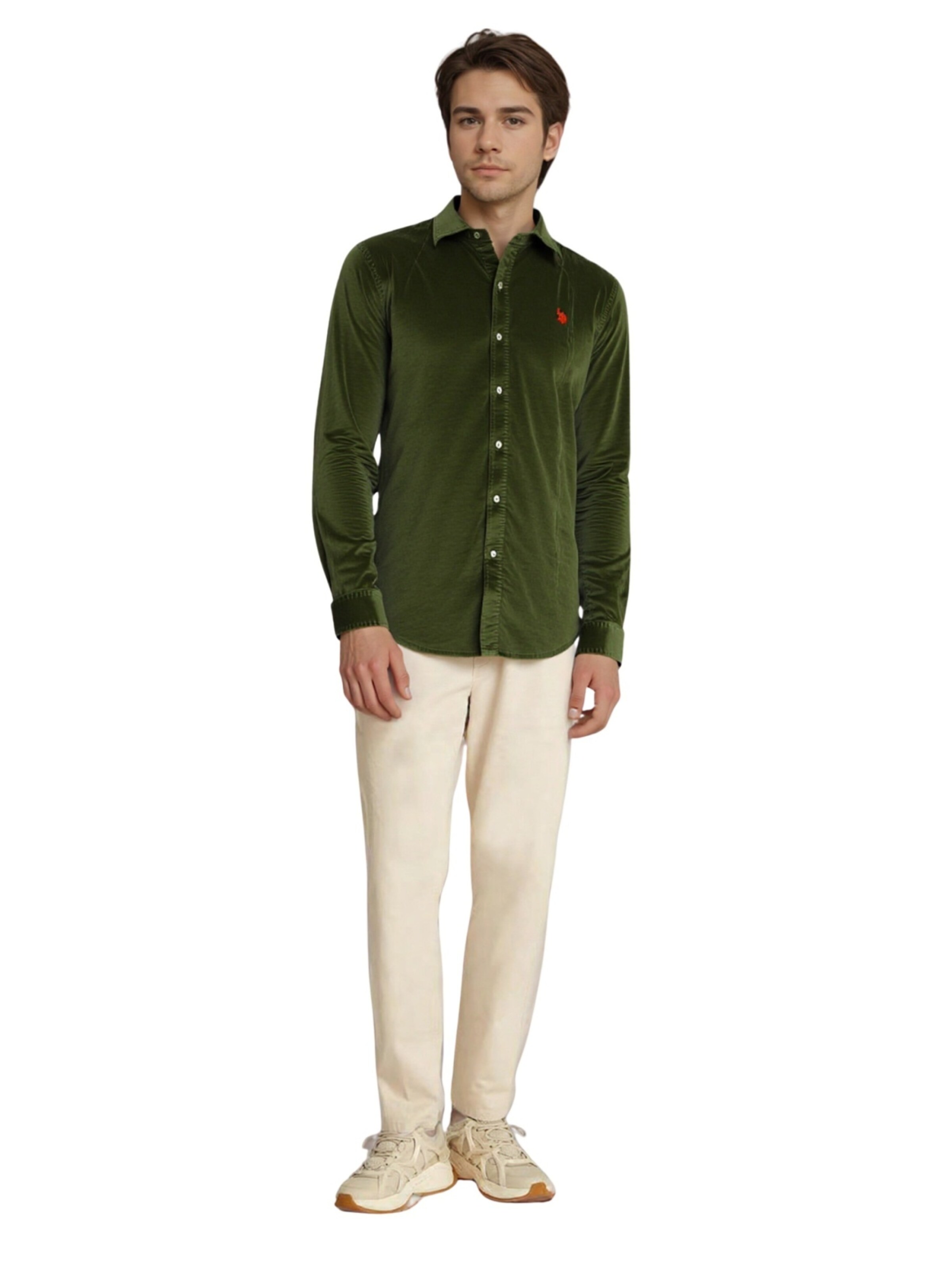 U.S. POLO ASSN. Slim fit Overhemd in Groen