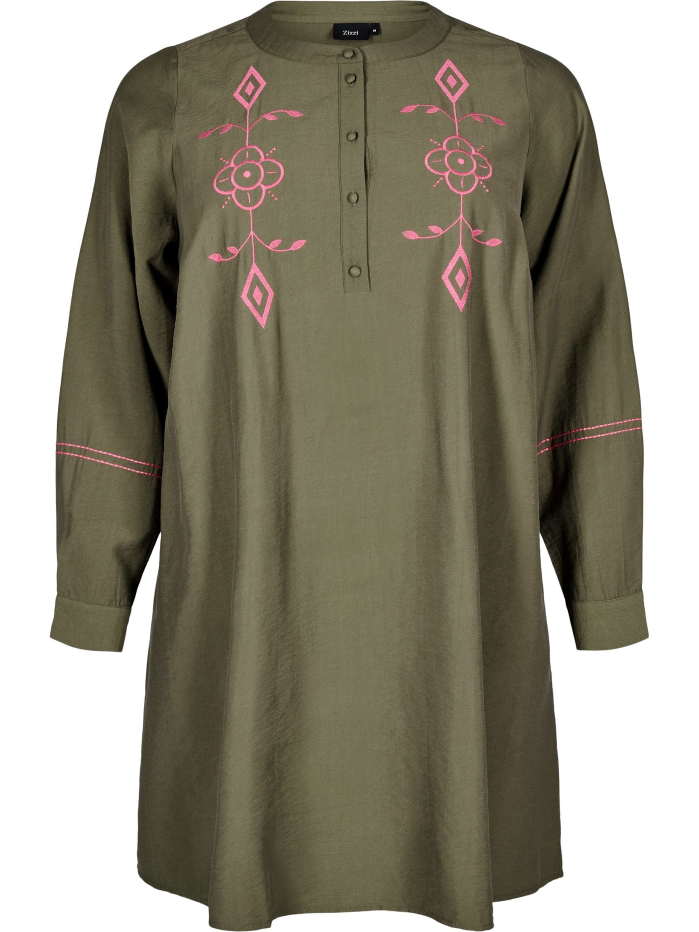 Zizzi Φόρεμα 'MFLORINA' σε πράσινο: μπροστά