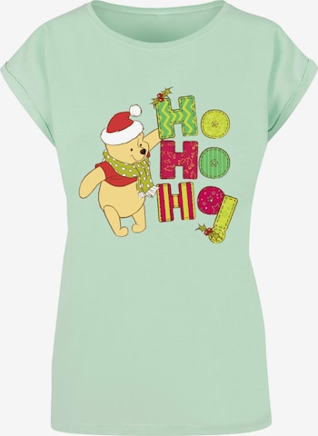 ABSOLUTE CULT T-Shirt  'Winnie The Pooh - Ho Ho Ho Scarf' in Grün: predná strana
