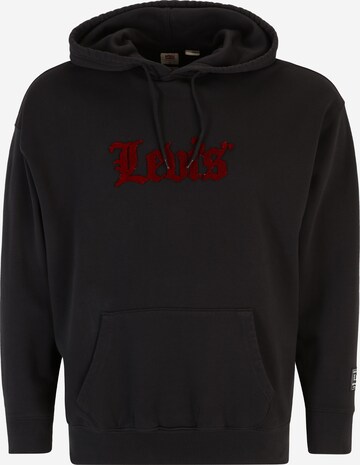 Levi's® Big & Tall Sweatshirt 'Relaxed Graphic Hoodie' in Black: front