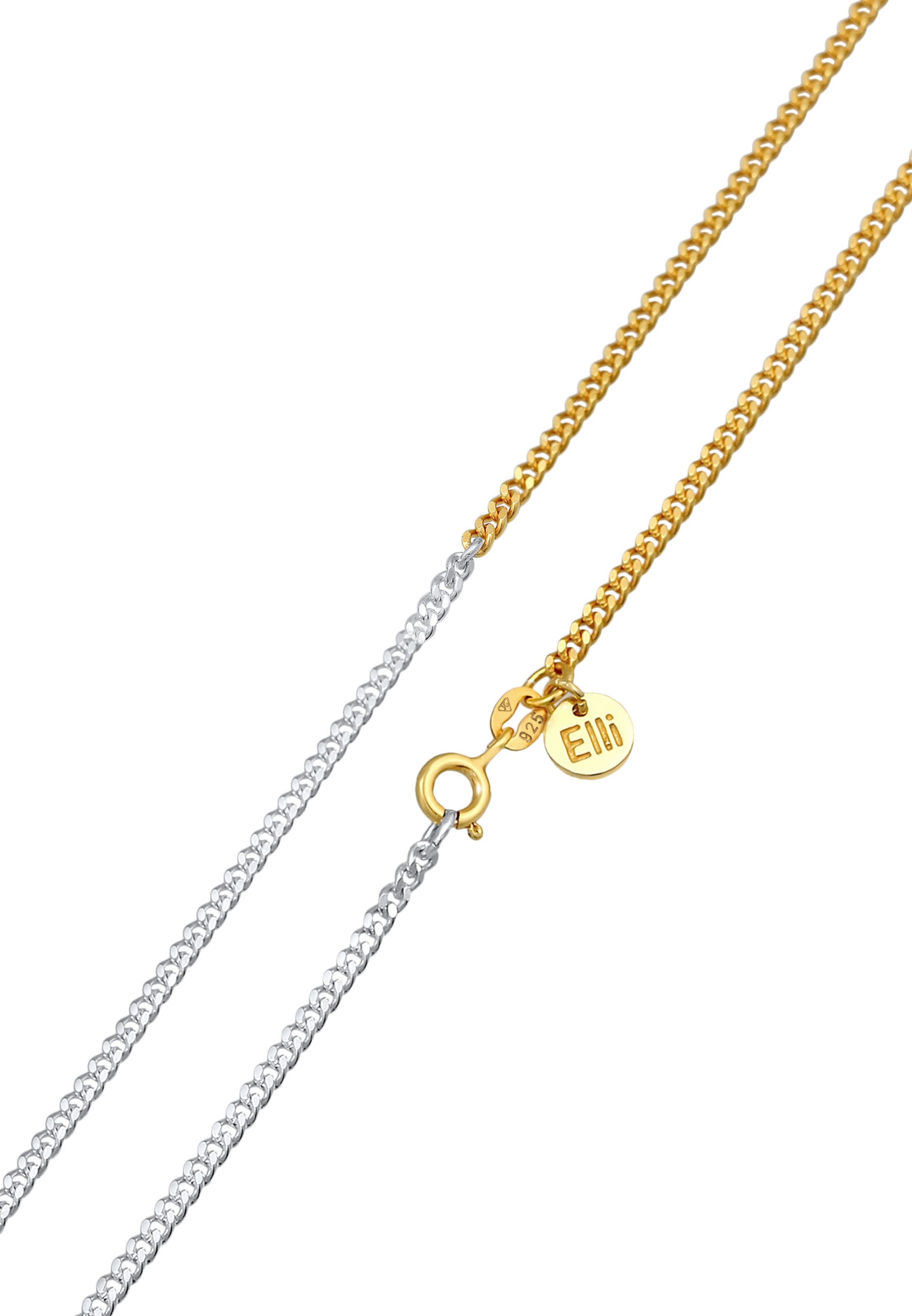 ELLI PREMIUM Halskette Basic Kette, Bi Color_Tri Color in Gold