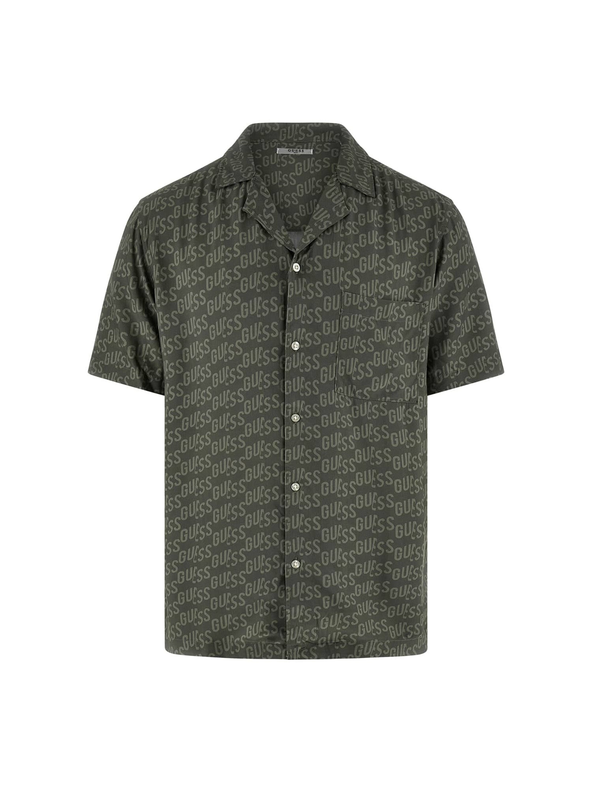 GUESS Regular Fit Hemd in Grün: Vorderseite
