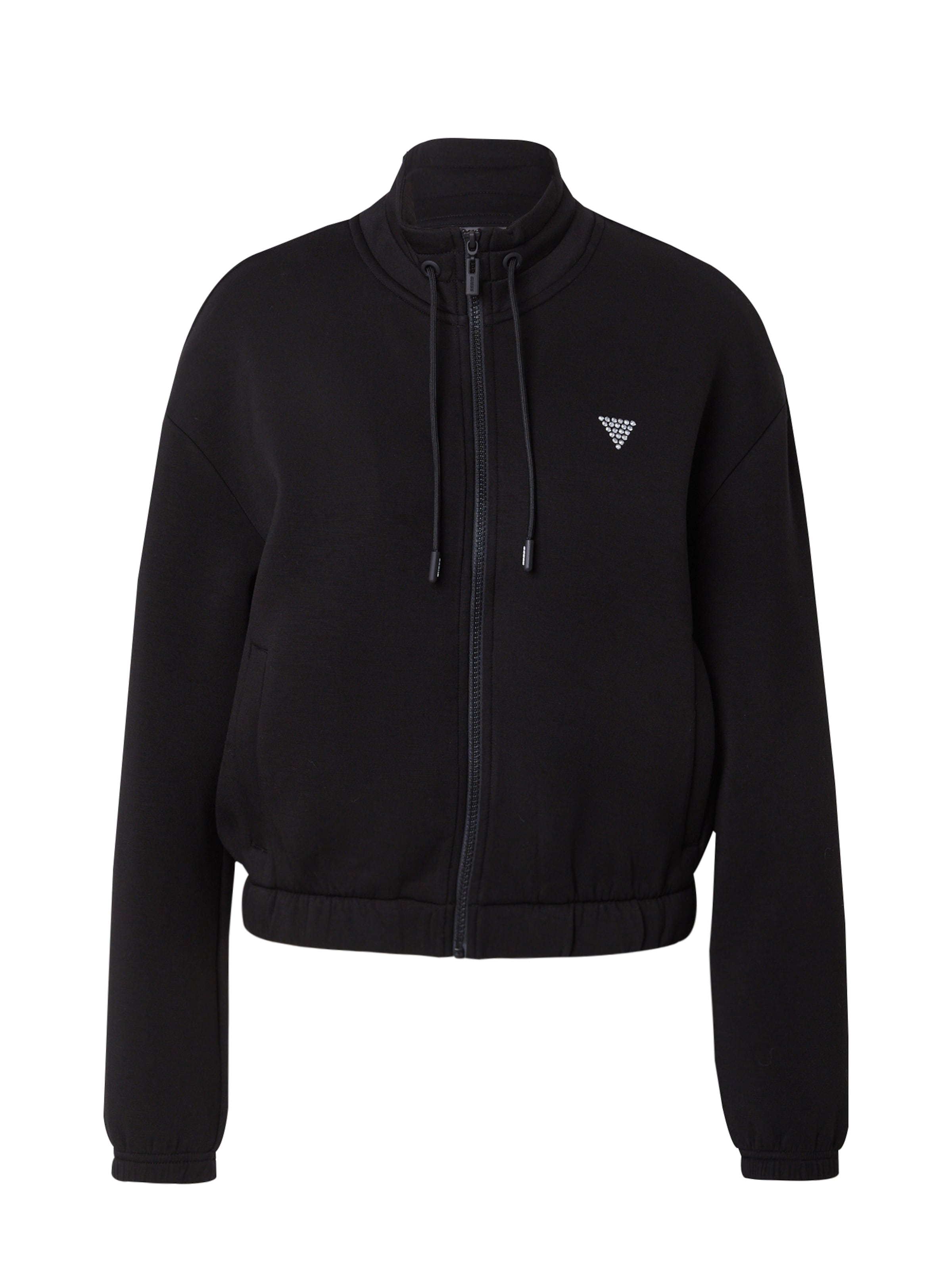 GUESS Αθλητική ζακέτα φούτερ 'Cecilia' σε μαύρο: μπροστά