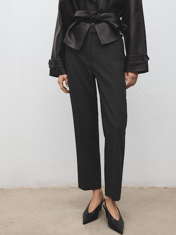 MANGO Regular Trousers with creases 'NEWARM' in Grey: front